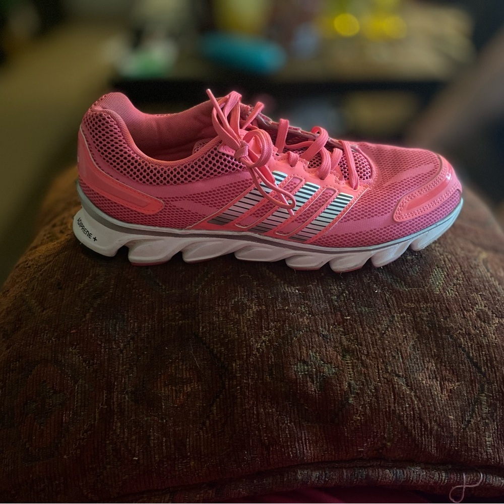 Adidas Pink Athletic Shoes with Mesh Uppers and Cushioned Midsoles